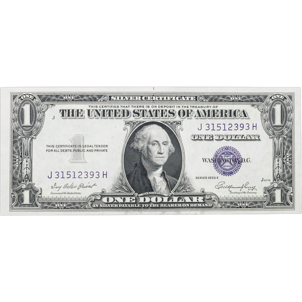 1935E $1 Silver Certificate, Choice Crisp Uncirculated