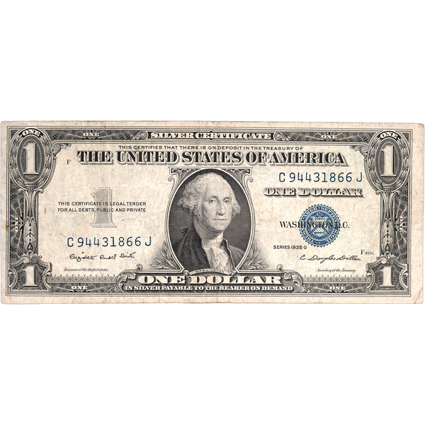 1935G $1 Silver Certificate, Very Good