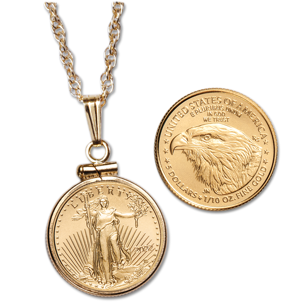 2022 $5 1⁄10 oz. Gold American Eagle Necklace