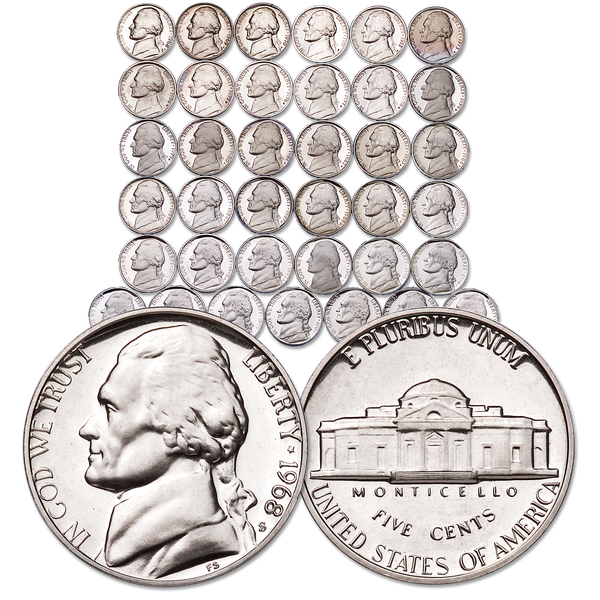 1968-2003 Complete "S" Mint Jefferson Nickel Set (37 coins)