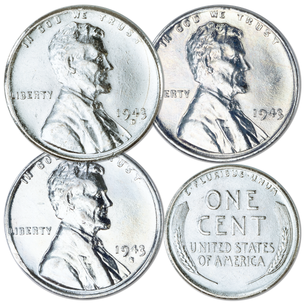 1943 PDS Reprocessed Steel Cents