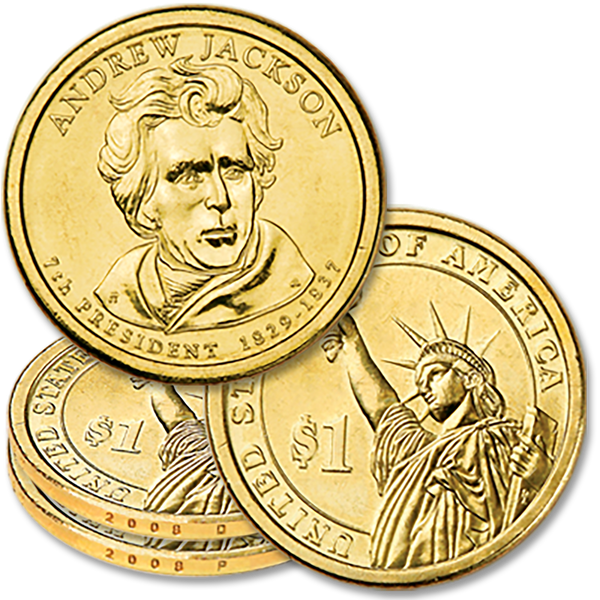 2008 P&D Andrew Jackson Presidential Dollar Set (2 coins