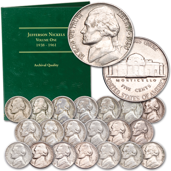 1940-1960 Jefferson Nickel Set with Folder