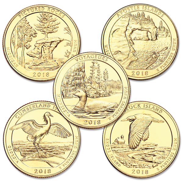 2018 Gold-Plated National Park Quarter Year Set