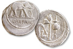 Julius Caesar silver denarii
