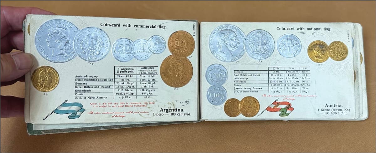 1908 postcard album: Argentina and Austria cards