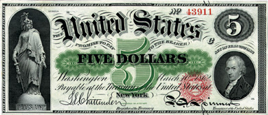 Legal Tender Note dating from the Civil War