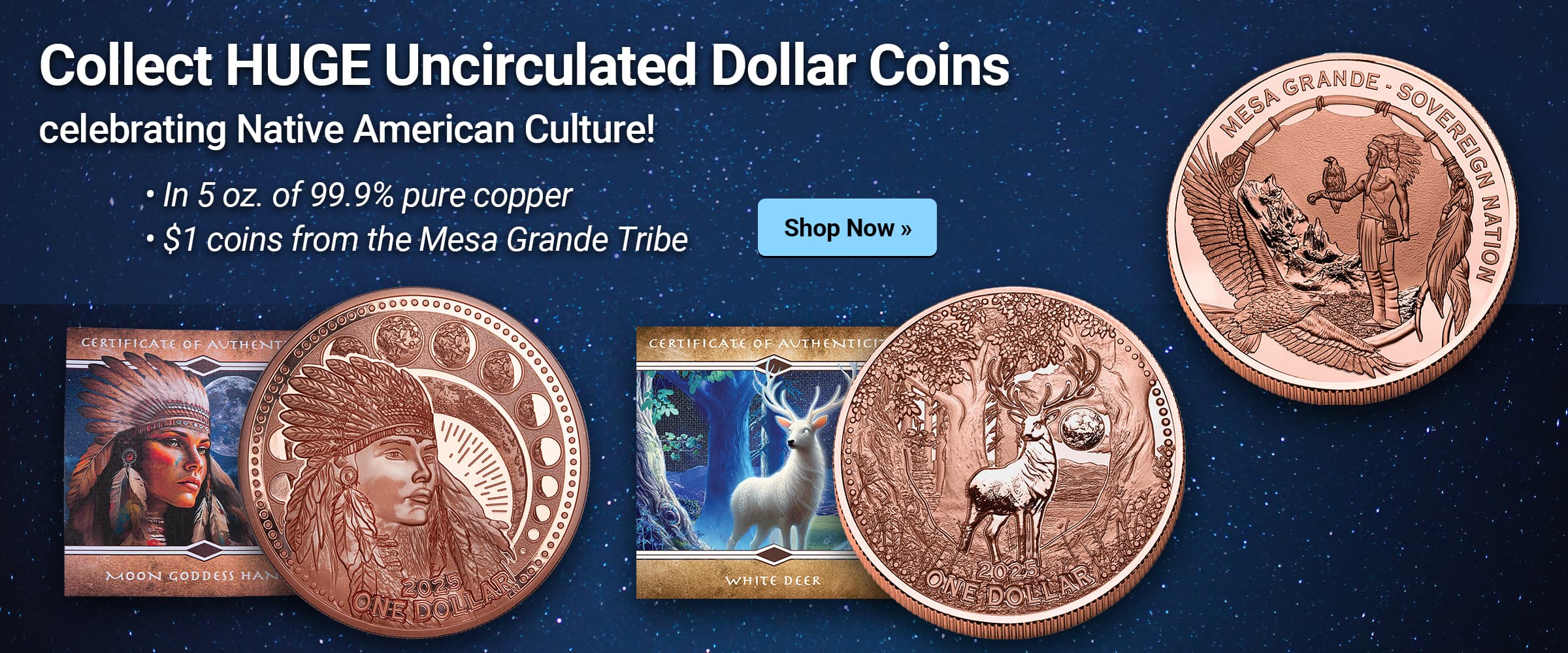 Collect HUGE Uncirculated Dollar Coins celebrating Native American Culture! Shop Now